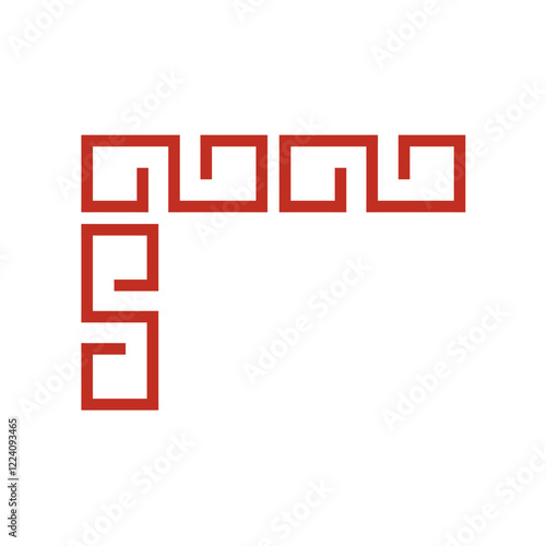 Chinese frame corner. Traditional Asian pattern. For decoration of banner, holiday card and Asian culture product. Vector illustration isolated on white background