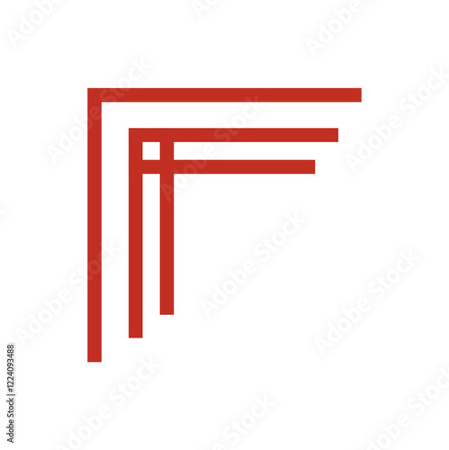 Chinese frame corner. Traditional Asian pattern. For decoration of banner, holiday card and Asian culture product. Vector illustration isolated on white background