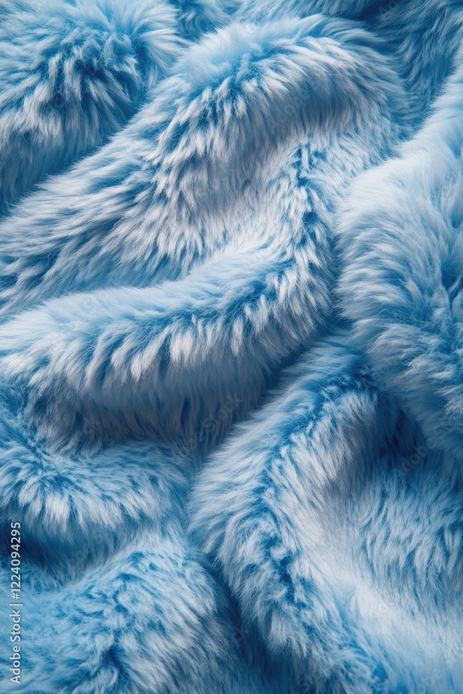 Obraz premium A close up of a blue furry texture. The fur is light blue and he is fluffy