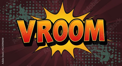 Vroom Comic Book Sound Effect Graphic Design