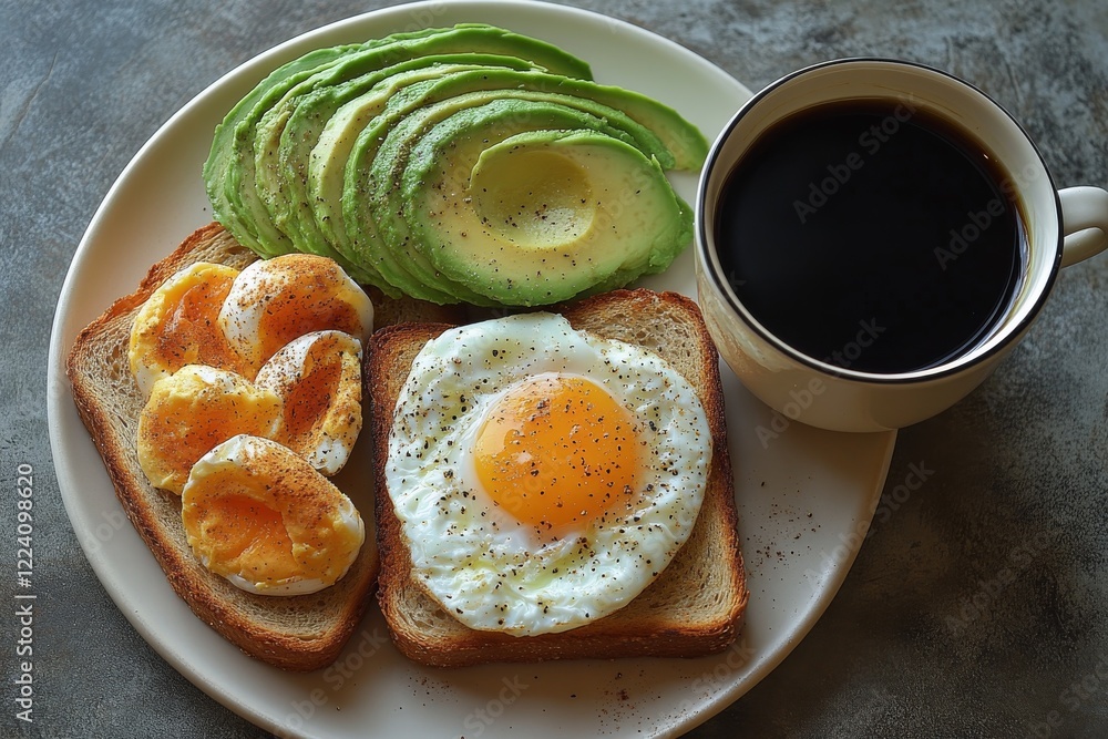 Serene Breakfast Bliss: A Simple Avocado Elegance for Minimalist Mornings at Home Serene Breakfast Bliss: A Simple Avocado Elegance for Minimalist Mornings at Home