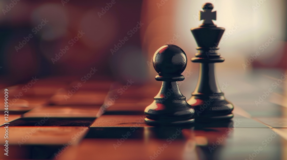 Black king pawn chessboard strategy game victory Black king pawn chessboard strategy game victory