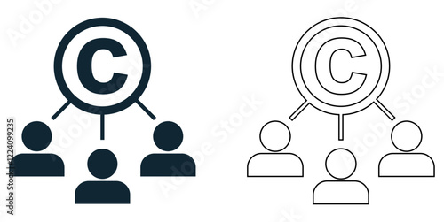 co-authors icon vector, collaboration, joint writing, and shared intellectual ownership, publishing themes pictogram symbol ui and ux design, glyphs and stroke line	