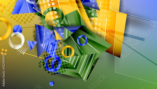 Abstract background geometric design with colorful gradients