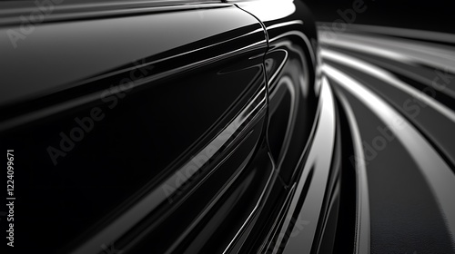 Sleek Black Car Body Curves and Design