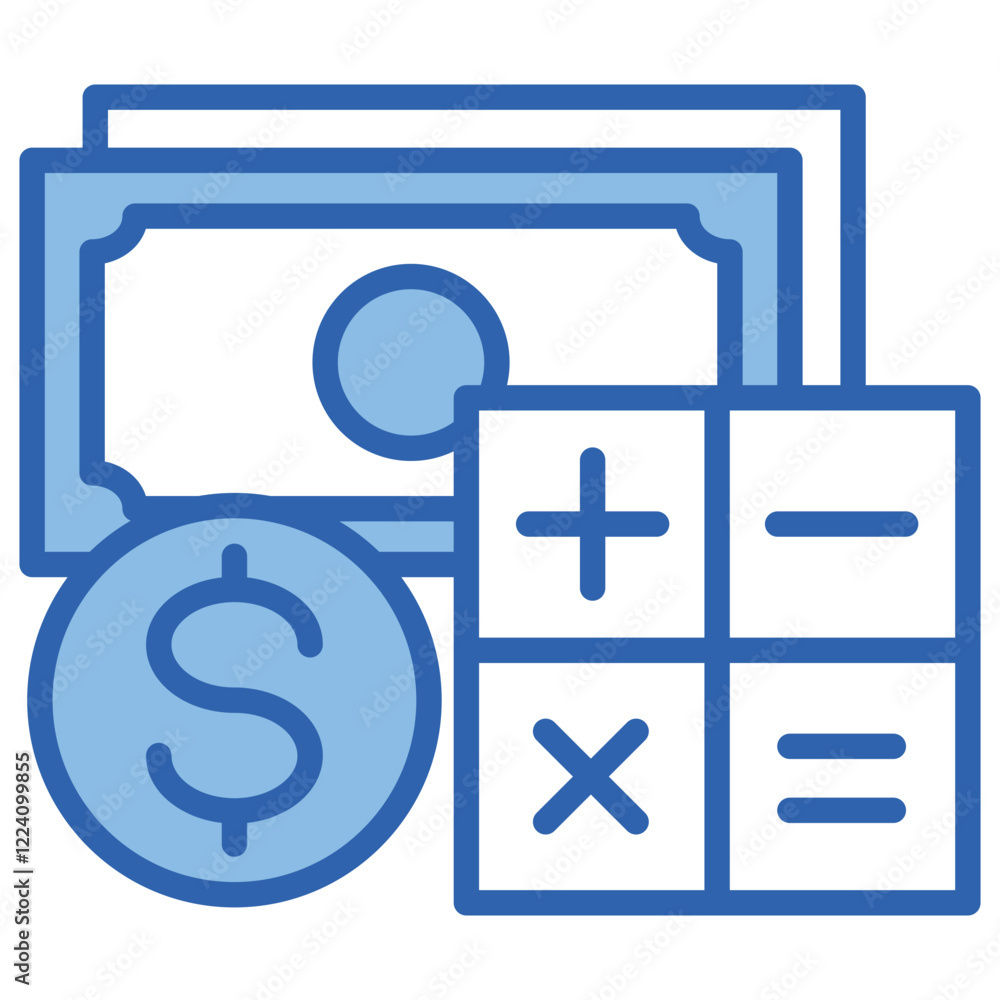 Obraz premium Finance Blue White Icon