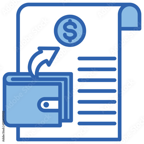 Expenditure Blue White Icon