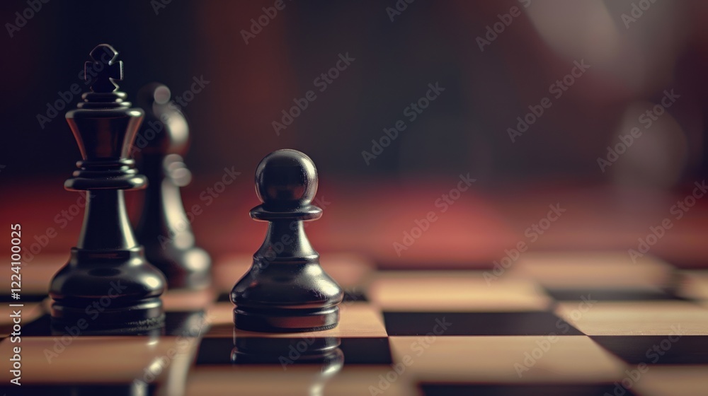 Black chess pieces strategy game board Black chess pieces strategy game board