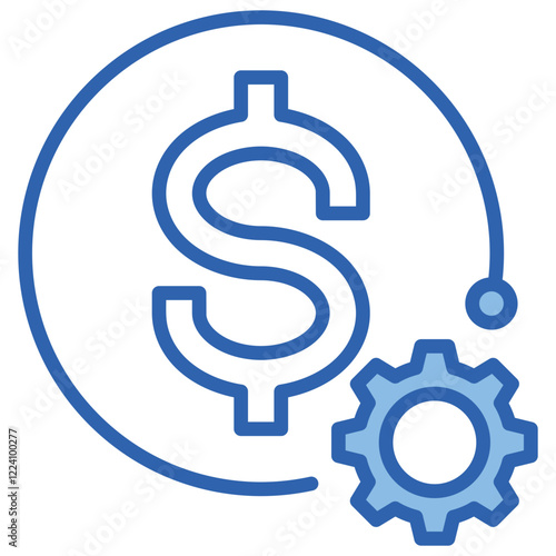 Monetary Blue White Icon