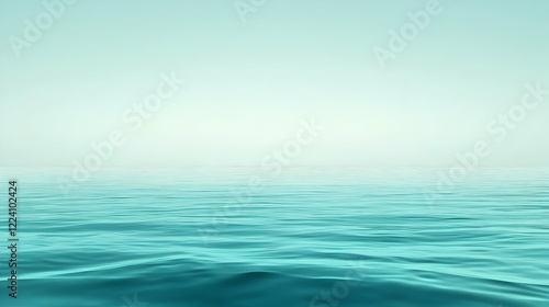 Calm ocean  misty horizon  tranquil waters  peaceful background  serene travel