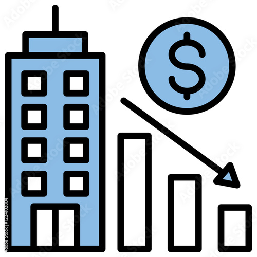 Bankruptcy Blue Black Icon