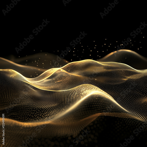 Abstract background with moving waves, generative AI illustration