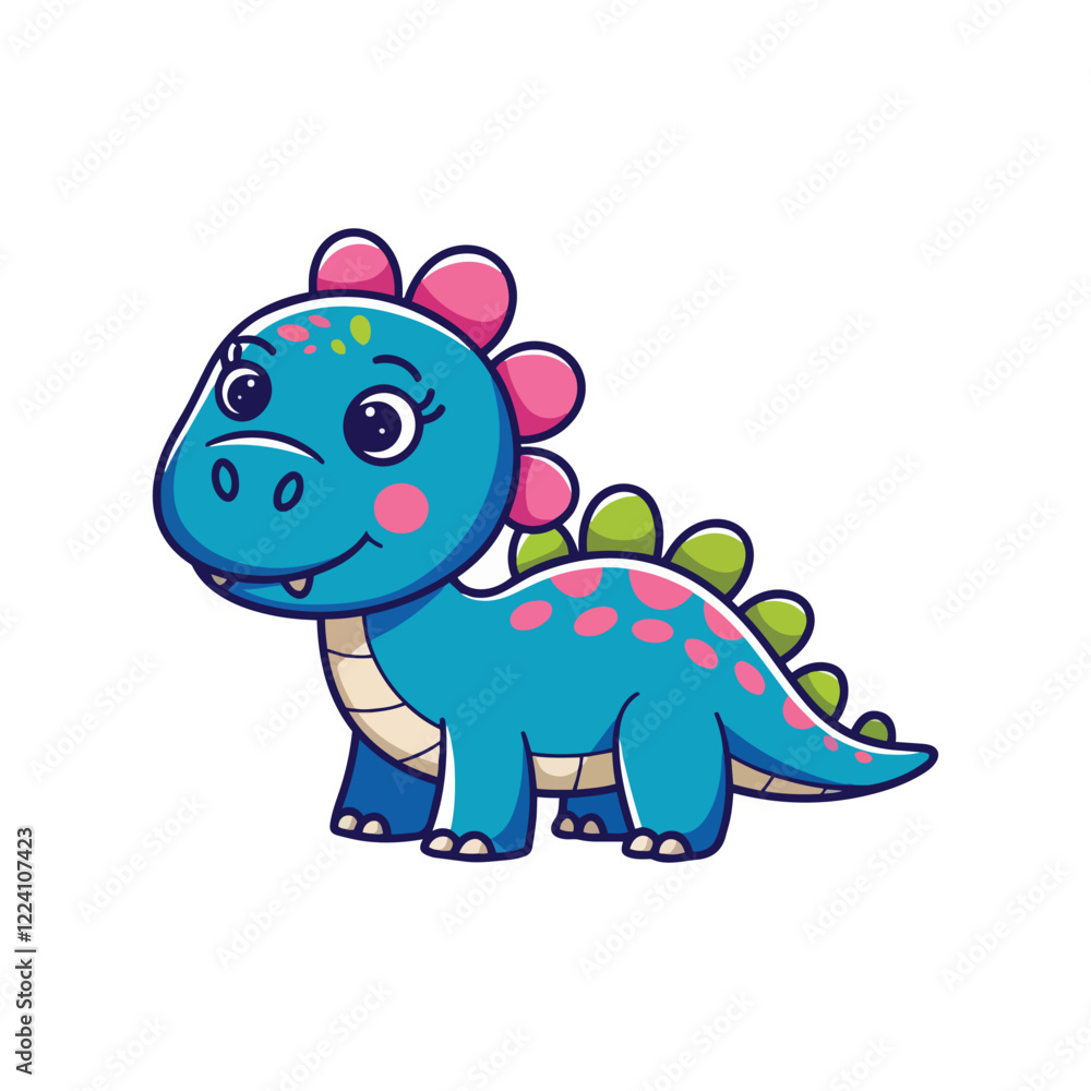 Naklejka premium Adorable Baby Dinosaur Cartoon
