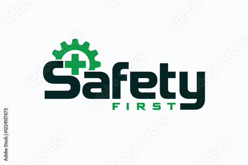 safety construction logo, safety first lettering logo