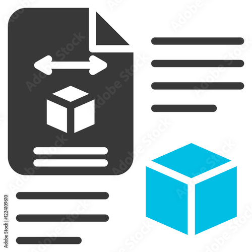 Custom Fit Glyph Blue Grey Icon