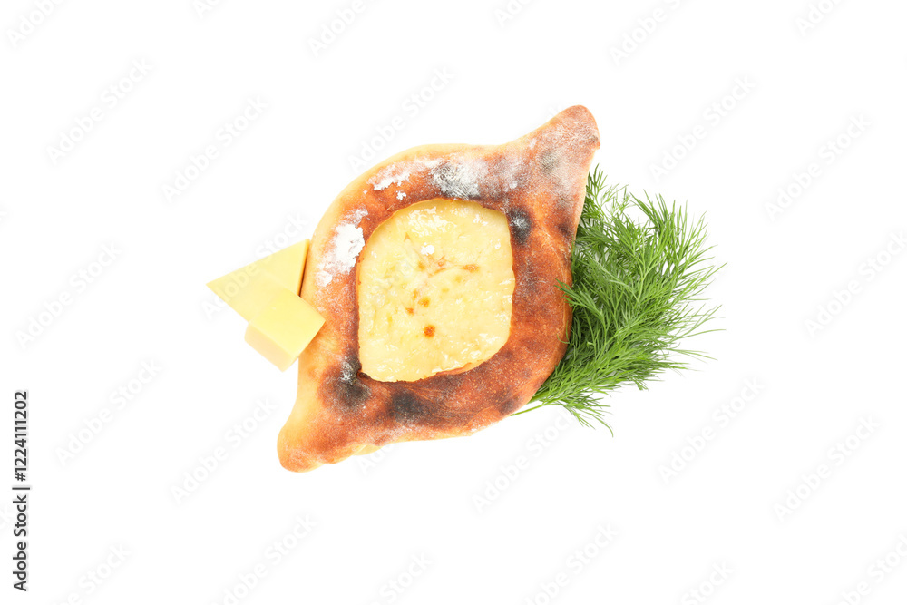 Φωτογραφία PNG, Khachapuri, tasty baking food, isolated on white background