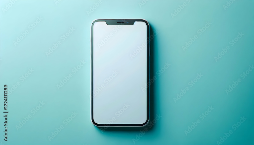 Gadget A minimalist shot of a smartphone from a slightly elevated angle, showing the blank white screen and1 Gadget A minimalist shot of a smartphone from a slightly elevated angle, showing the blank white screen and1