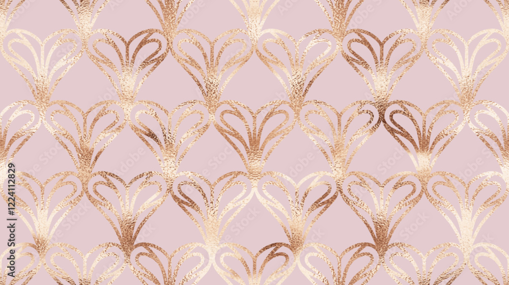 Valentine's Day decorative seamless pattern for with gold glitter hearts. Valentine's Day decorative seamless pattern for with gold glitter hearts.