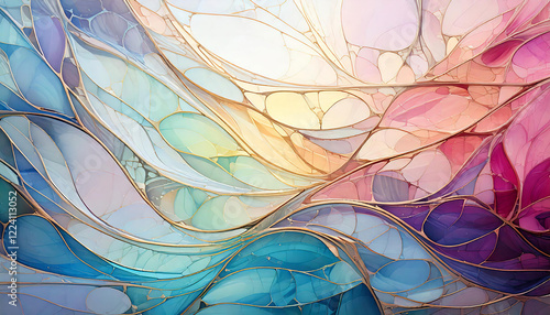 Glass abstract background with pale blending of light pastel colors