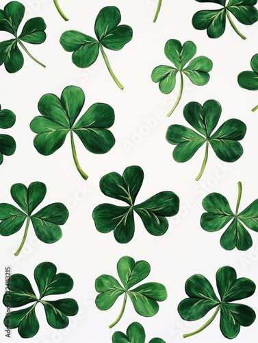 Four-leaf Clovers Seamless Pattern