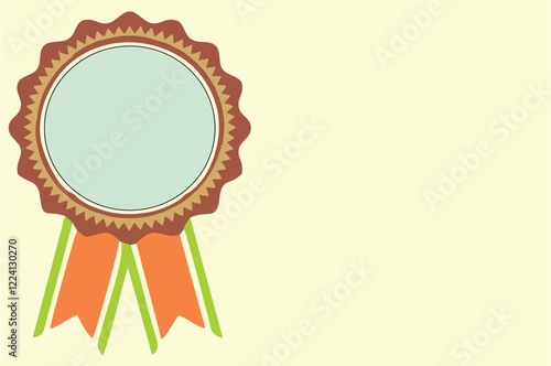 Blank position medal. First, second third award winner badge guarantee winning prize ribbon. Medals, awards, ribbons for first, second, third place with round edges. Editable for color or size, EPS 10