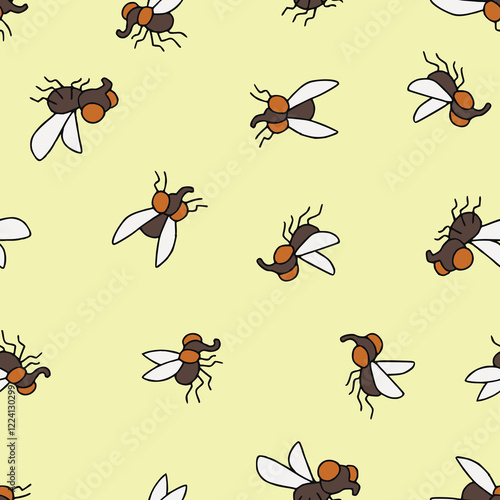 Bunch of Fly Vector Seamless Pattern illustration Design