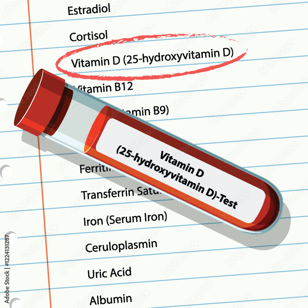 Obraz premium Vitamin D Blood Test Illustration