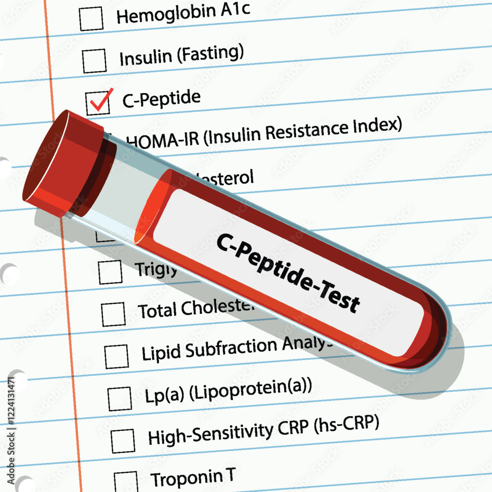 Fototapeta premium C-Peptide Blood Test Illustration