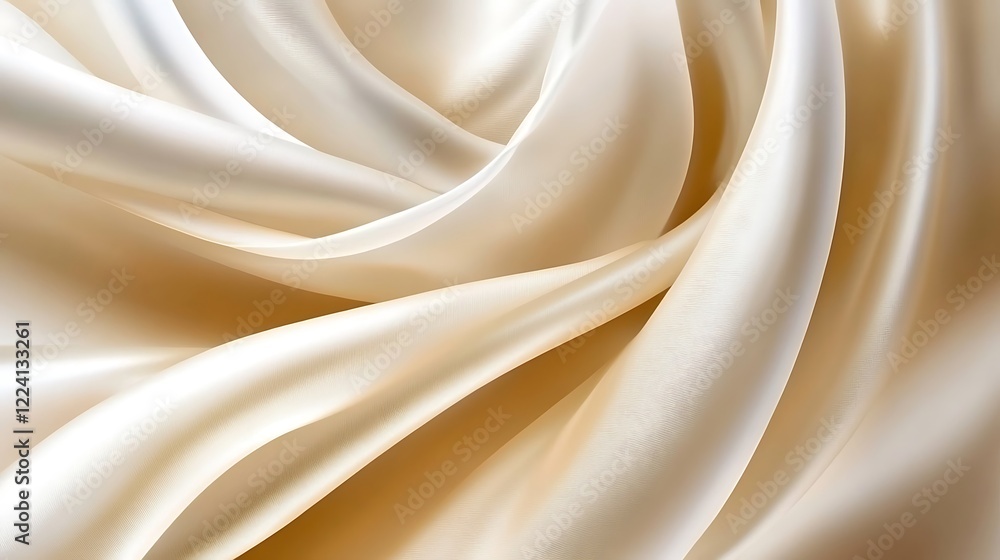 Elegant Draped Beige Silk Fabric Texture Elegant Draped Beige Silk Fabric Texture