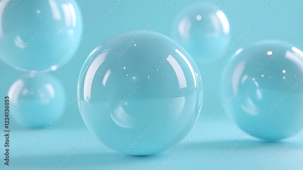 Light Blue Spheres Abstract Background Design Light Blue Spheres Abstract Background Design