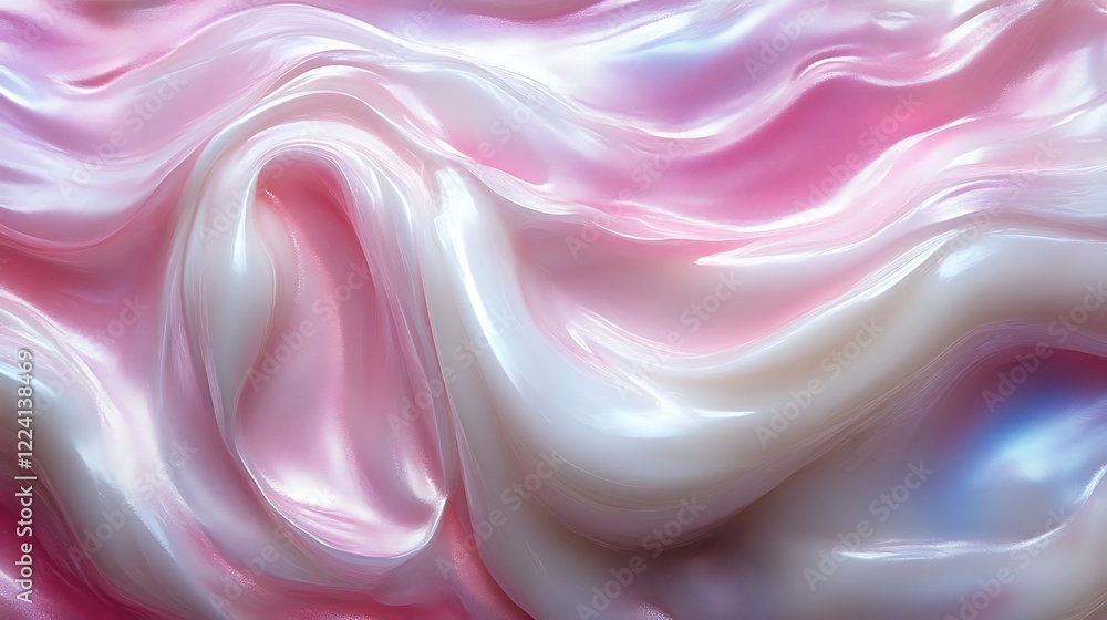 Obraz premium Abstract Swirls of Pink and White Cream Texture