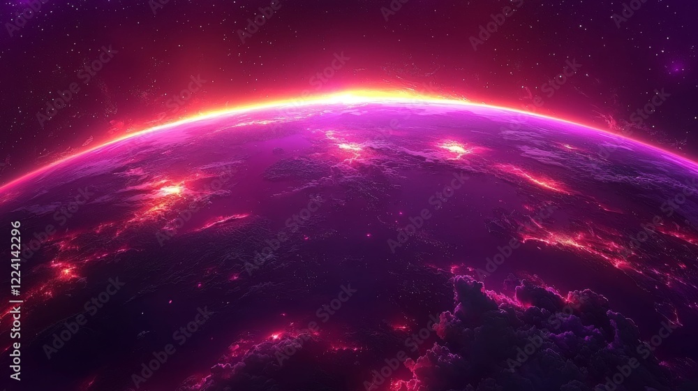 Obraz premium A vibrant, colorful view of a planet