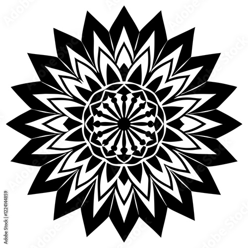 Monochrome Mandala Vector Design photo