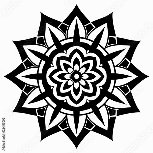 Monochrome Mandala Vector Design photo