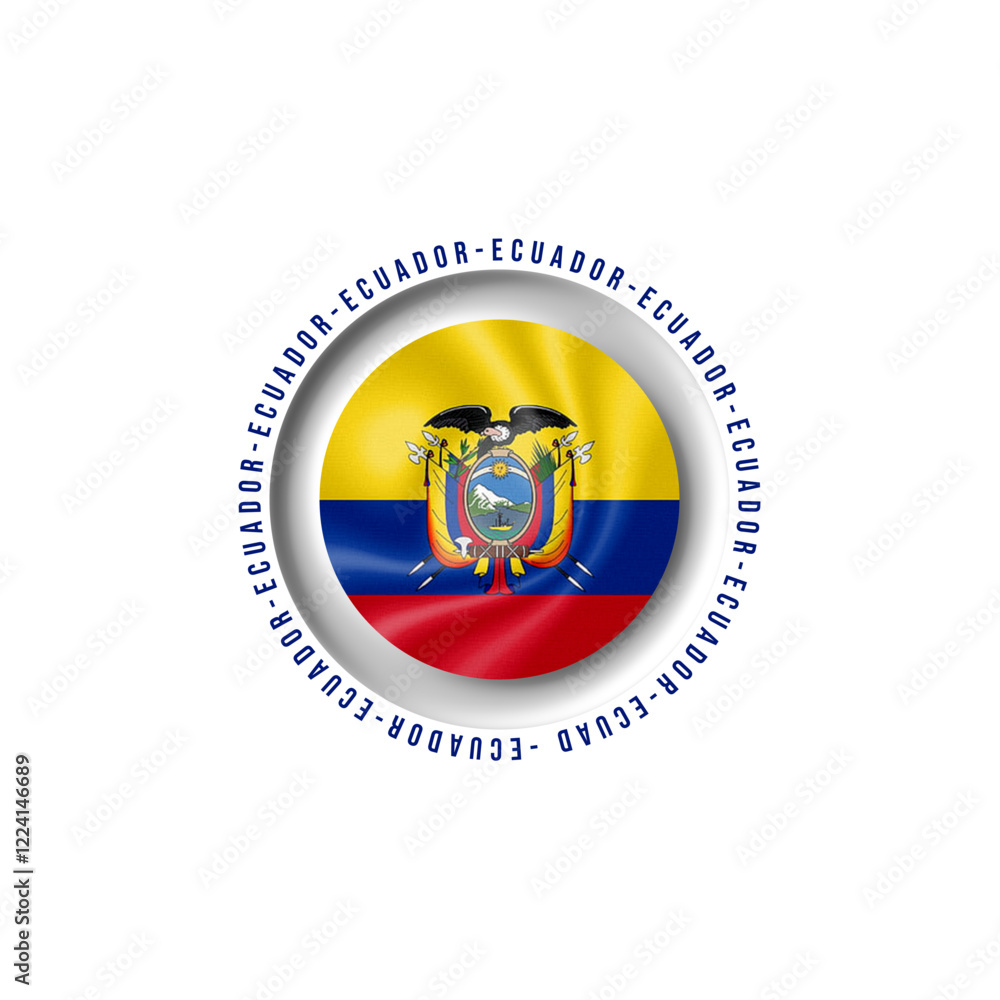 Obraz premium ECUADOR ,country flag vector with circular design