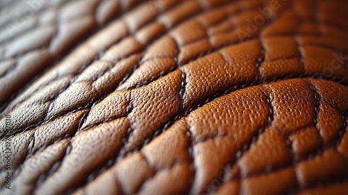 Closeup view of brown quilted leather texture