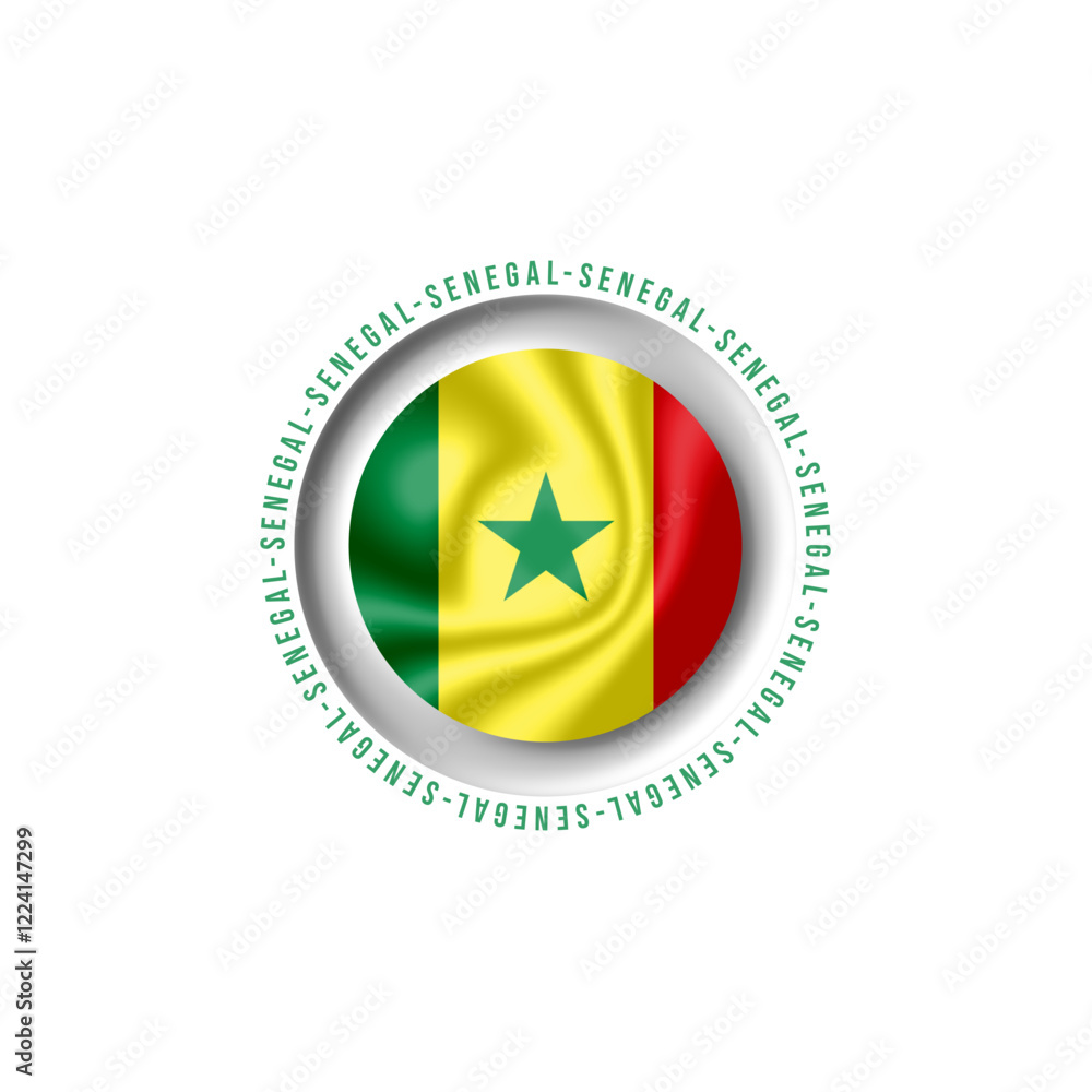 SENEGAL ,country flag vector with circular design SENEGAL ,country flag vector with circular design