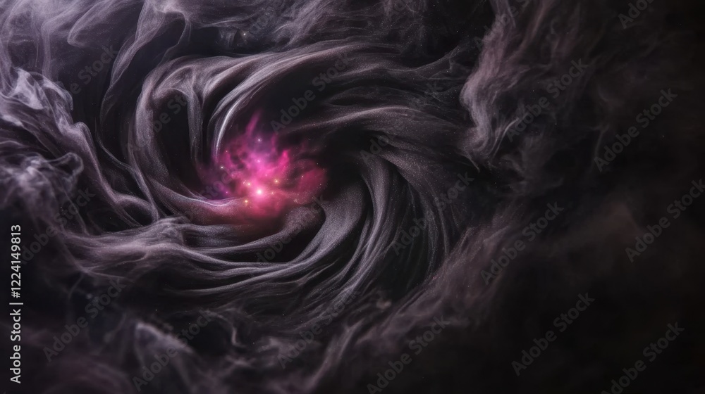 Fototapeta premium Ethereal Swirling Clouds with Burst of Cosmic Light in Deep Space Background Art