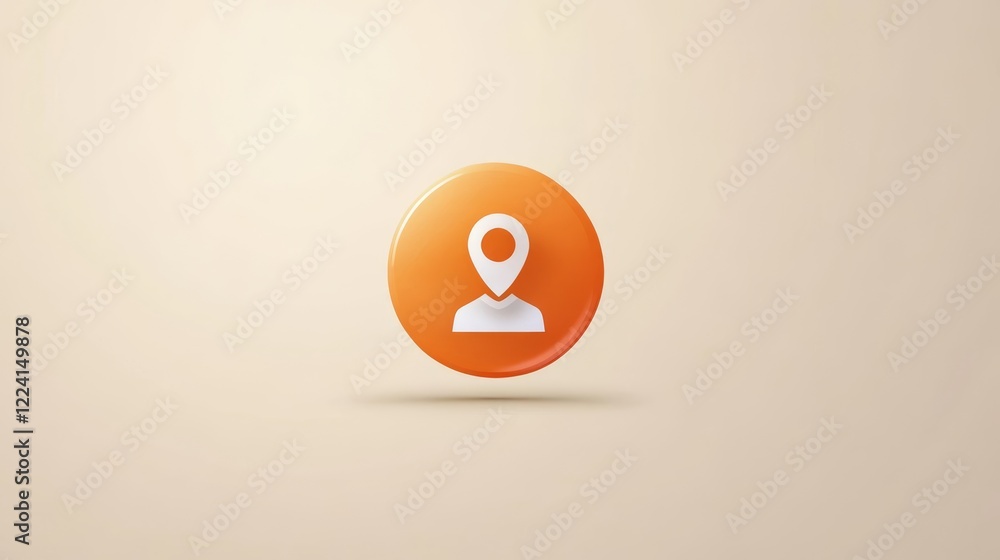 Orange icon with white pin, precise location marker for maps and navigation apps Orange icon with white pin, precise location marker for maps and navigation apps