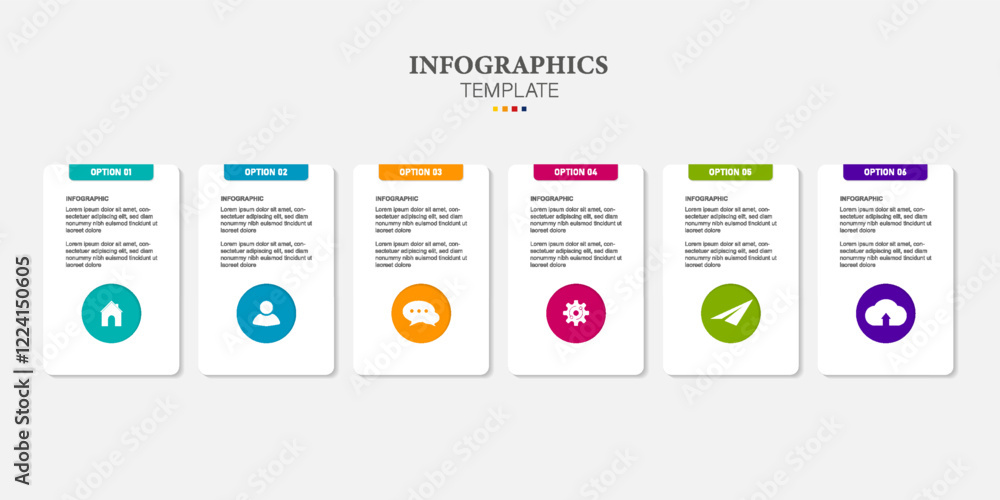 Vector infographic template elements with 6 options Vector infographic template elements with 6 options