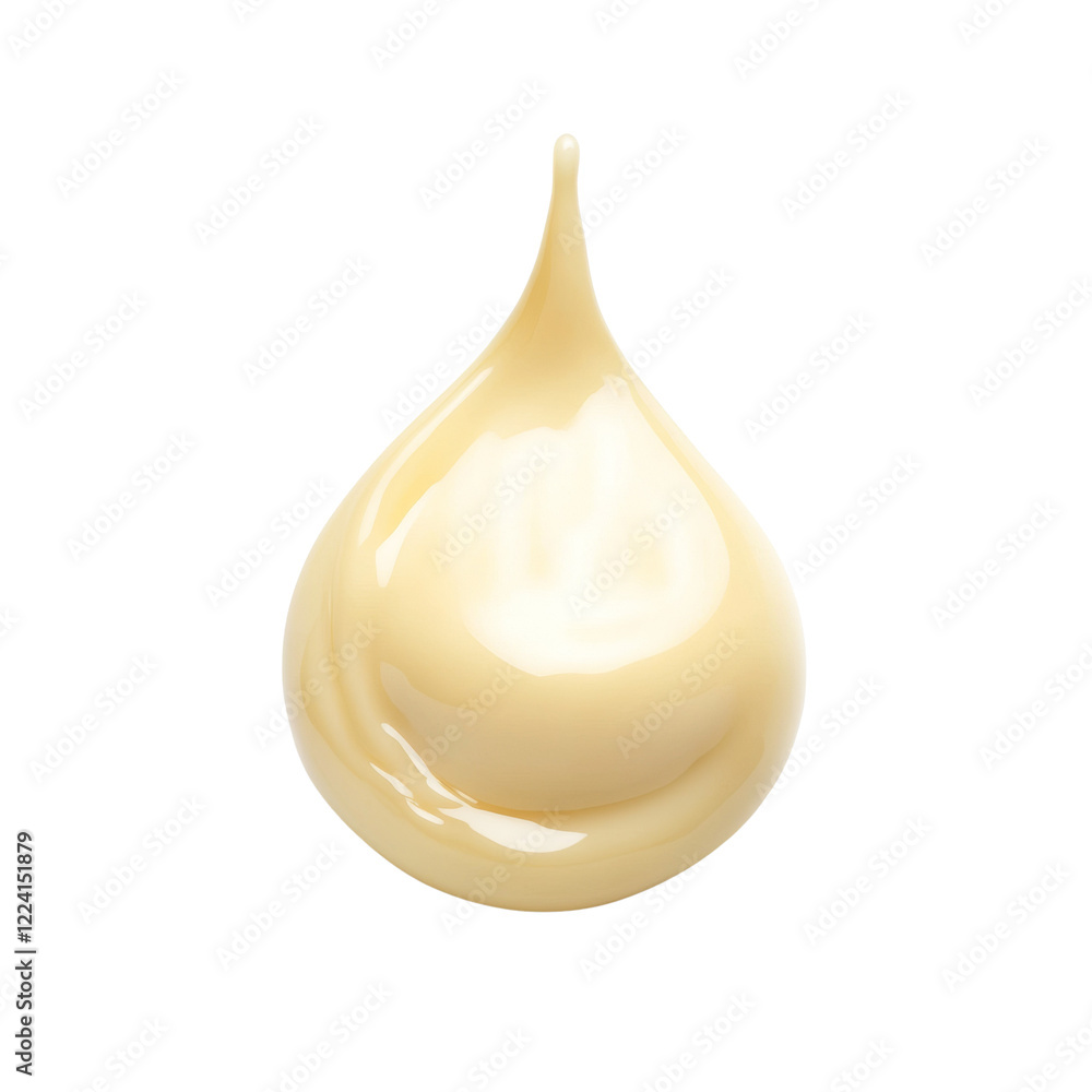 A close-up shot of a single drop of pale yellow liquid, showcasing its smooth and glossy texture against a black background. A close-up shot of a single drop of pale yellow liquid, showcasing its smooth and glossy texture against a black background.