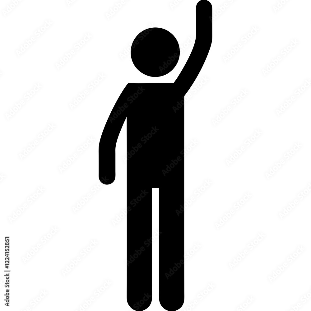 A man is standing with his arms raised. He is wearing black pants A man is standing with his arms raised. He is wearing black pants