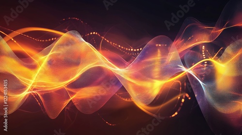 Wallpaper Mural Abstract depiction of gravity and magnetic energy in harmony, represented by flowing lines and pulsating waveforms, creating a sense of movement and balance Torontodigital.ca