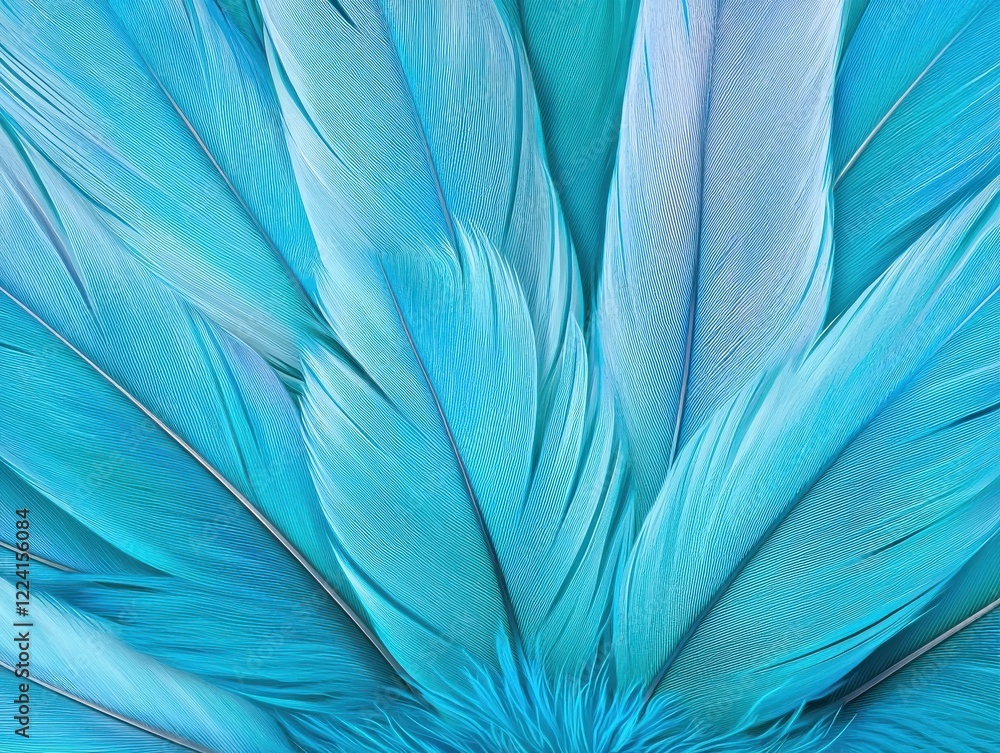 Fototapeta premium Macro shot of blue jay feathers vibrant patterns in detail natural environment close-up view