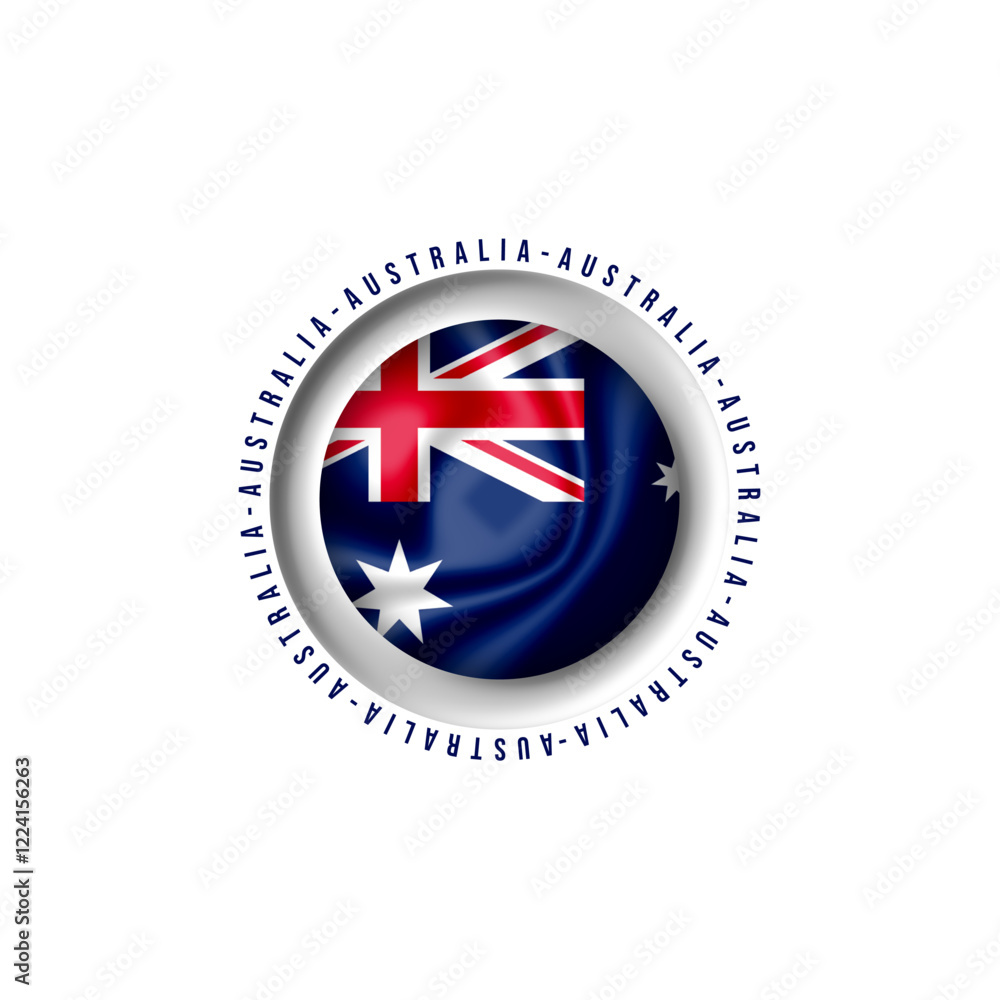 Fototapeta premium AUSTRALIA ,country flag vector with circular design