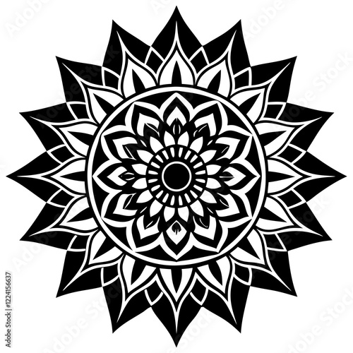 Zentangle Mandala Vector Design photo