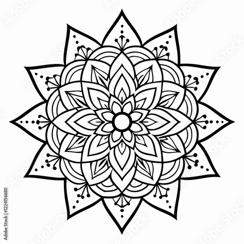 Zentangle Mandala Vector Design photo