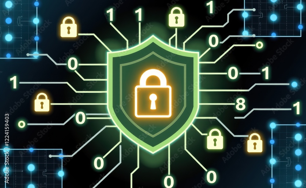 A shield and padlock symbolizing robust protection against computer viruses, ensuring secure and safe digital experiences. A shield and padlock symbolizing robust protection against computer viruses, ensuring secure and safe digital experiences.
