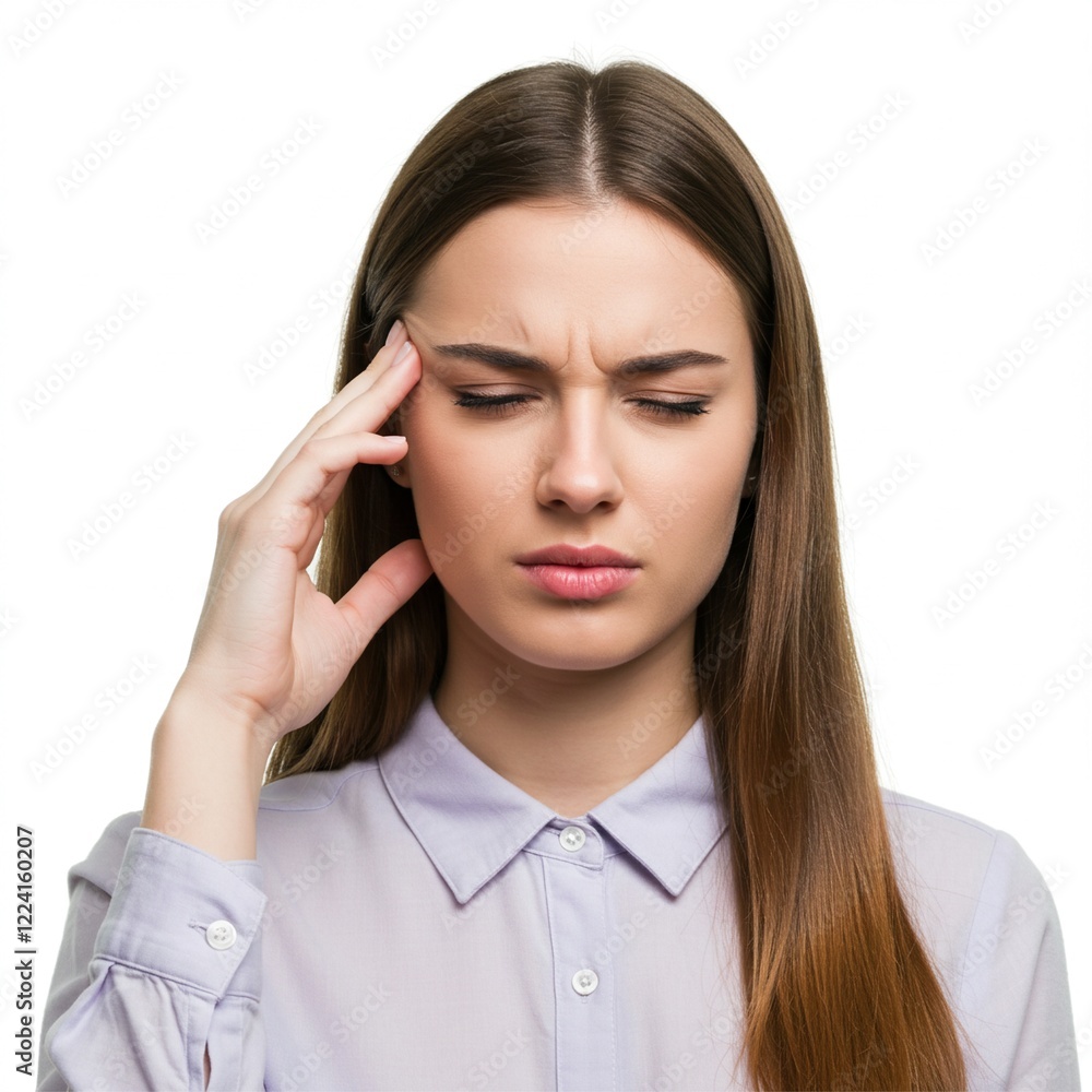 woman is having a headache . stress , inner pressure , with a face of pain . ai generative woman is having a headache . stress , inner pressure , with a face of pain . ai generative