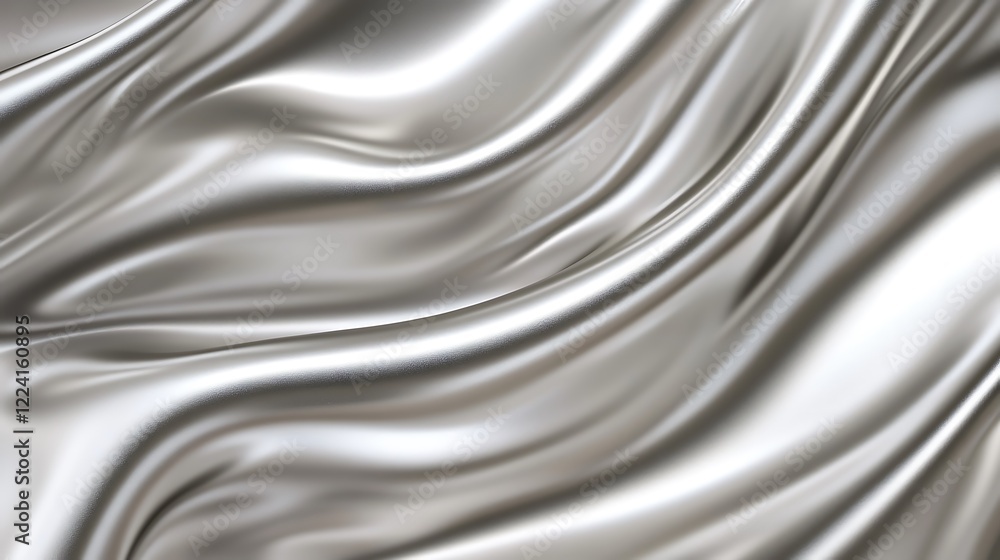 Silver Fabric Draped in Soft Elegant Waves Silver Fabric Draped in Soft Elegant Waves